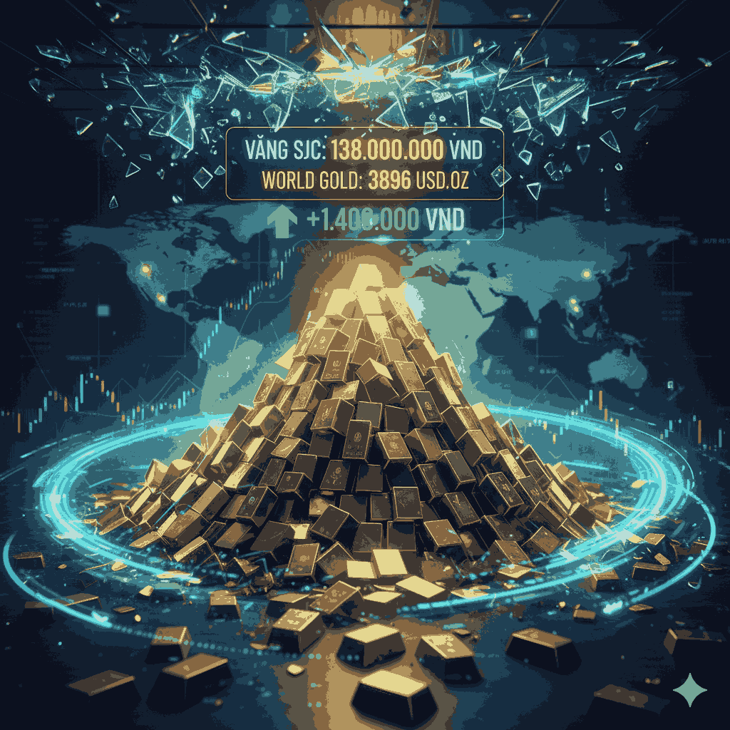 Giá vàng trong nước và thế giới vừa lập đỉnh lịch sử vào tối 1/10! Vàng miếng SJC chính thức phá vỡ mọi kỷ lục, vượt mốc 138 triệu đồng/lượng sau khi tăng vọt 1,4 triệu đồng. Vàng nhẫn trơn cũng tăng mạnh 1,5-1,6 triệu đồng. Trên thị trường quốc tế, giá vàng giao ngay chạm ngưỡng 3.896 USD/ounce, tiến sát mốc 4.000 USD/ounce, đánh dấu đà tăng mạnh nhất kể từ năm 1979. Động lực chính đến từ lo ngại Chính phủ Mỹ đóng cửa, khiến dòng vốn đổ vào vàng như tài sản trú ẩn an toàn, cùng với kỳ vọng Fed sẽ sớm cắt giảm lãi suất. Đây là cơ hội và thách thức lớn cho các nhà đầu tư. Đừng bỏ lỡ thông tin chi tiết về cơn sốt vàng này!